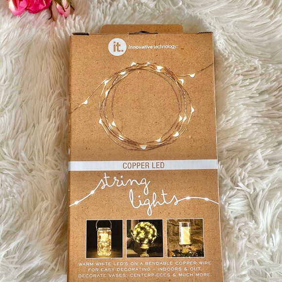 New with tags COPPER LED 100 warm white light STRING LIGHTS ( 33ft copper wire) - Picture 2 of 4